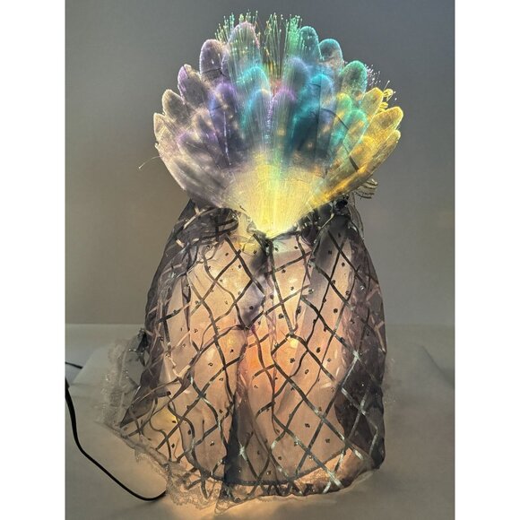 Fiber Optic Light-Up Angel Tree Topper Porcelain Blue Color-changing Christmas - Picture 15 of 16